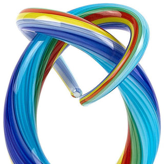 6" Rainbow Murano Glass Modern Abstract Tabletop Sculpture