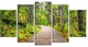 Wooden Boardwalk across Forest, Landscape Canvas Art Print, 60"x32", 5 Panels
