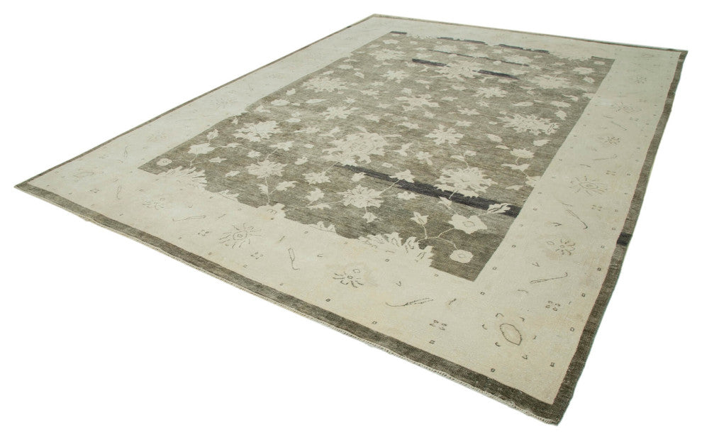 Rug N Carpet - Hand-Knotted Oriental 9' 4" x 13' 3" One-of-a-Kind Oushak Rug
