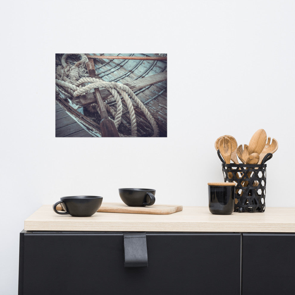 Vintage Boat Oars and Ropes Nautical Photo Loose Wall Art Prints, 12" X 16"