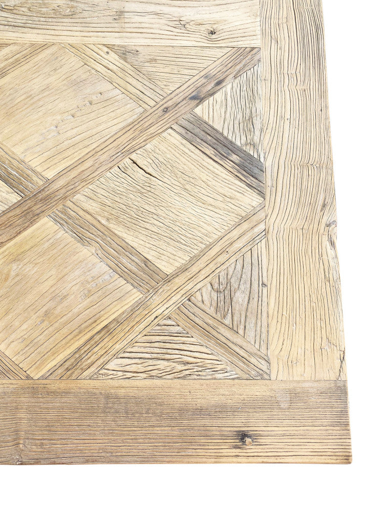 Modern Elm Parquet Dining Table