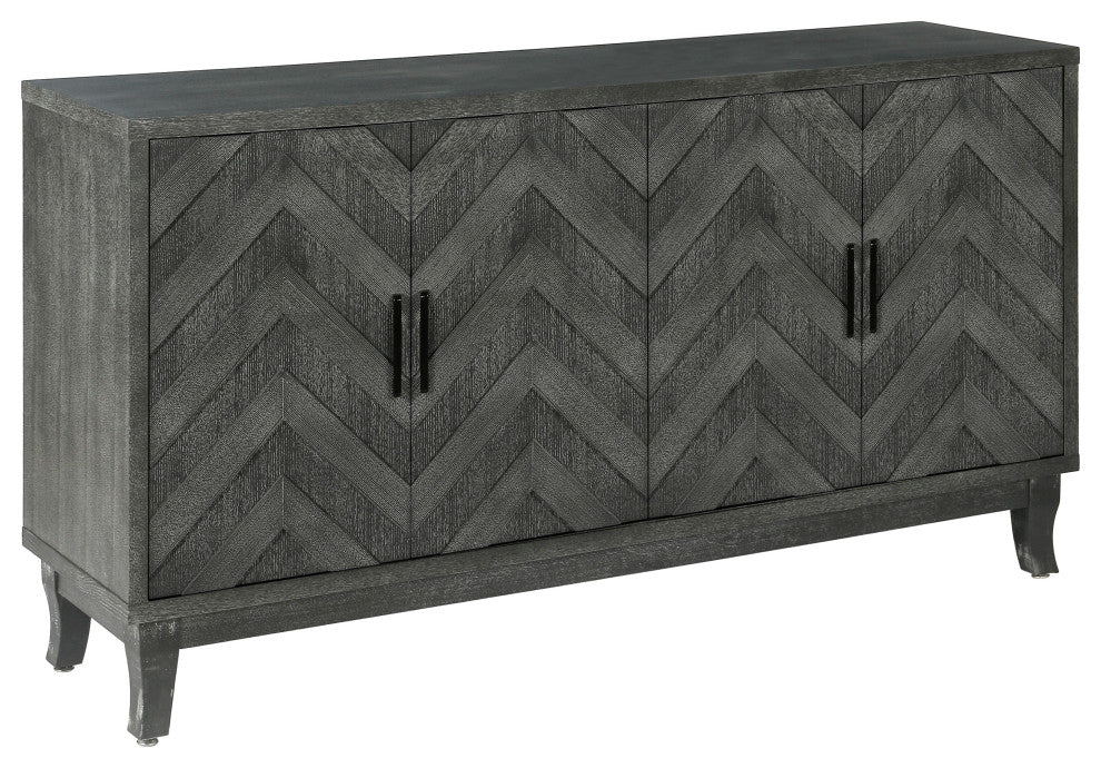 TATEUS Stronger Vintage Style Buffet Cabinet, Lacquered Accent Gray