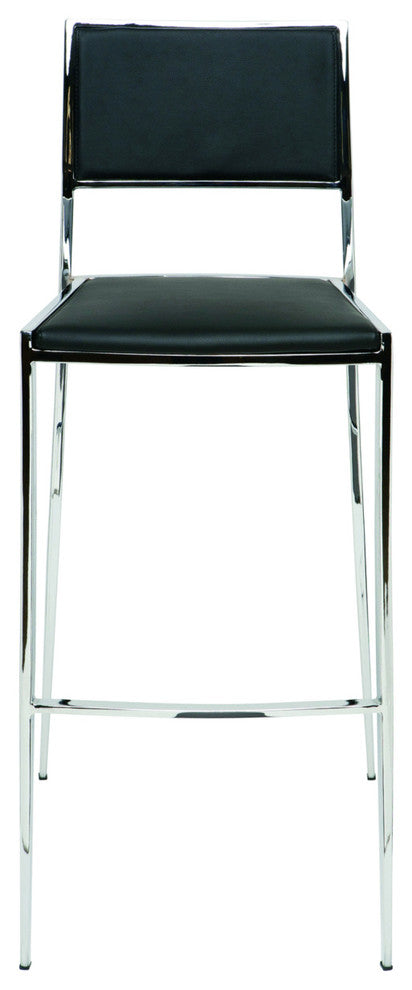 Aaron Stackable Stool, Black, Bar Height