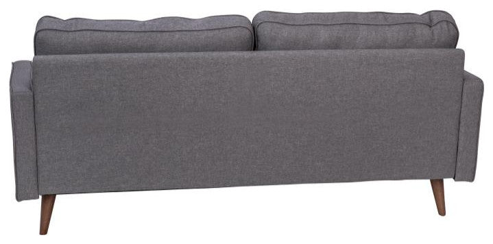 Hudson Mid-Century Modern Sofa With Tufted Upholstery and Solid Wood Legs, Dark Gray