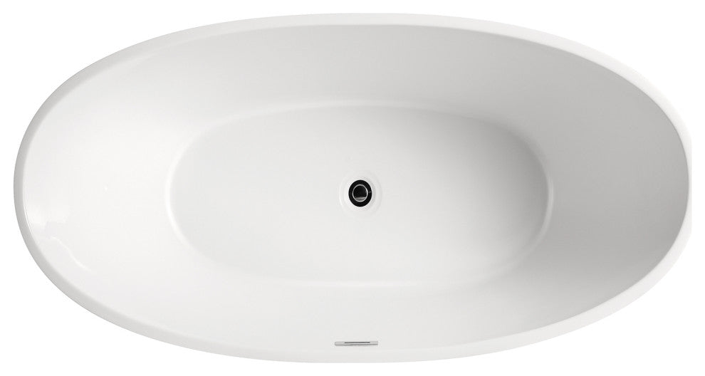 Eviva Bella 60" White Acrylic Free Standing Bathtub