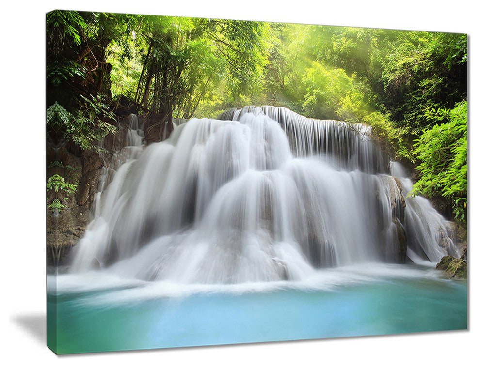 "Huai Mae Kamin Waterfall" Photography Canvas Print, 20"x12"