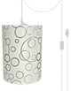 Aspen Creative 71114-21, 1-Light Plug-In Swag Light Conversion Kit, White
