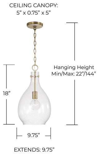 Capital Lighting 349011 Brentwood 10"W Mini Pendant - Matte Black