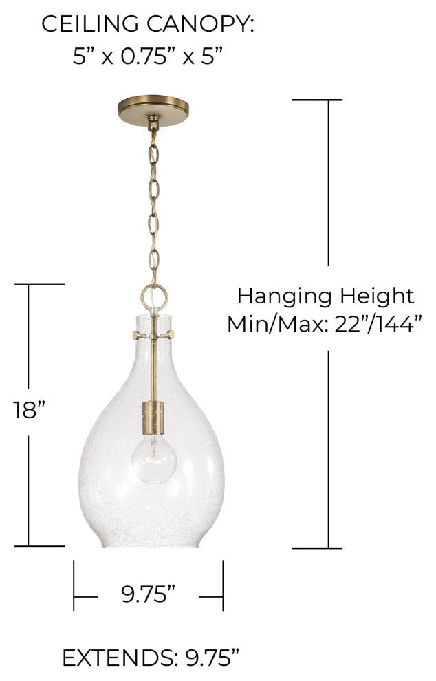 Capital Lighting 349011 Brentwood 10"W Mini Pendant - Matte Black