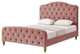 Calliope Bed Blush Velvet Twin Diamond Tufted Headboard and Footboard