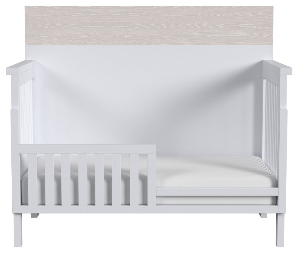 Rowan 56"W Wood Convertible Crib, Ash Linen