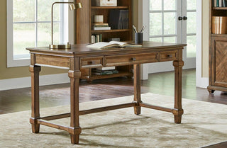 Traditional Wood Writing Desk Office Desk Storage Table Brown
