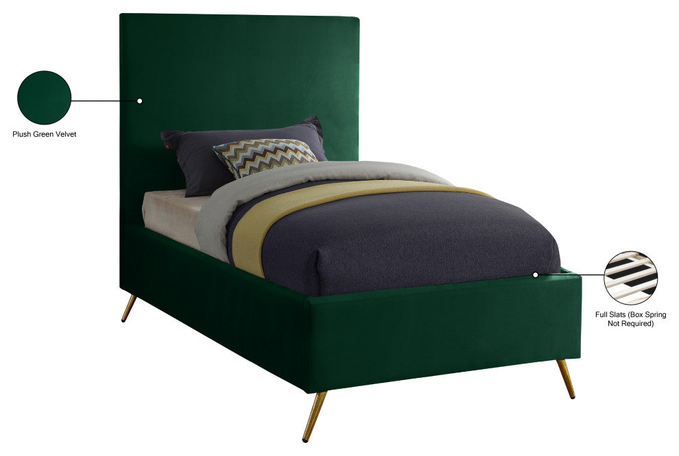 Jasmine Velvet Bed, Green, Twin