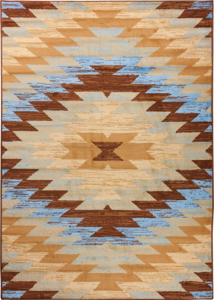 Well Woven Miami Alamo Southwestern Rug, Blue, 7'10x9'10"