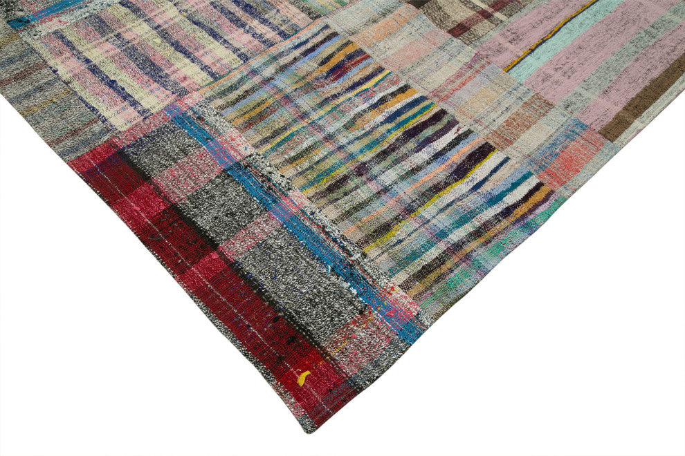 Rug N Carpet - Handmade Oriental 8' 8'' x 11' 8'' Rustic Patchwork Kilim Rug