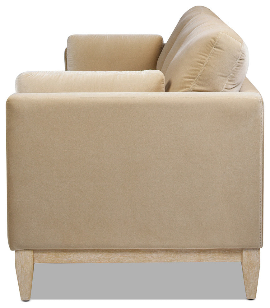 Knox 84" Modern Farmhouse Sofa, Fawn Brown Performance Velvet