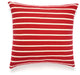 Beach Stripes Pillow Cover, Red and Natural
