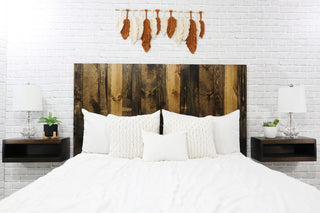Handcrafted Headboard, Leaner Style, Dark Brown, Full