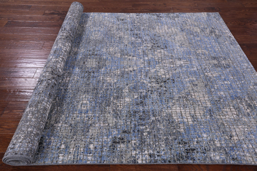 6' 0" X 9' 2" Wool and Silk Modern Hand Knotted Rug Q8894