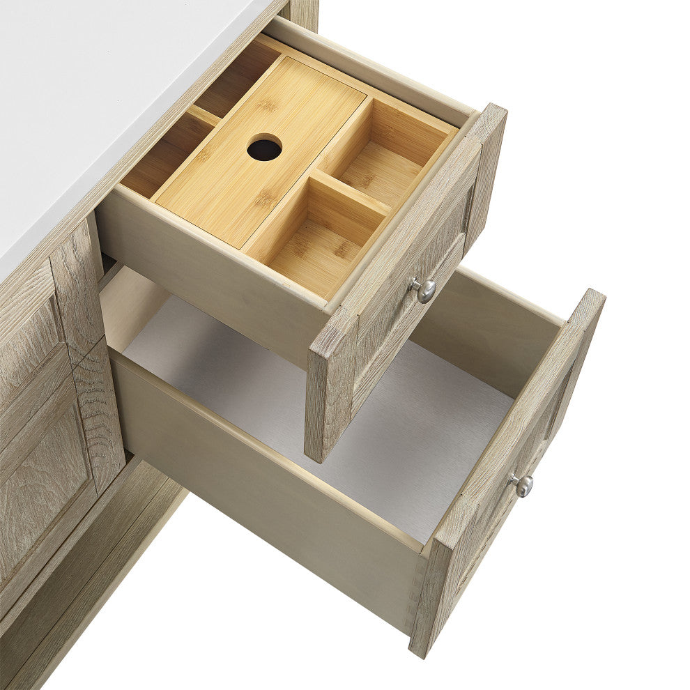 Breckenridge 48" Single Vanity, Oak, 3 CM White Zeus Top