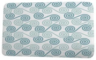 Intercoastal Waterway Rip Curl Geometric Print Bath Mat, Aqua, 17"x24"