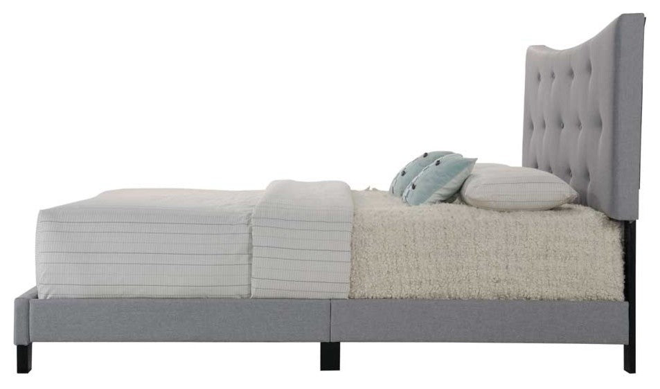 Venacha Upholstered Bed, Gray, Queen