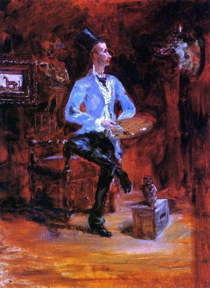 Henri De Toulouse-Lautrec Princeteau in His Studio Gallery Wrap Canvas, 18"x27"