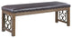 Black PU Bench, Weathered Cherry Finish