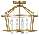 Marston Semi Flush Mount, Burnished Brass