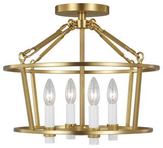 Marston Semi Flush Mount, Burnished Brass