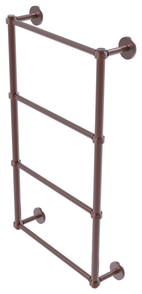 Prestige Skyline 4 Tier 24" Ladder Towel Bar, Groovy Detail, Antique Copper