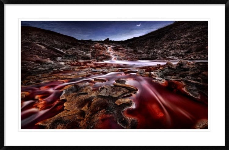 "Last Lights In Rio Tinto Iii (Red River)"  by Jesus M. Garcia, 44x28"