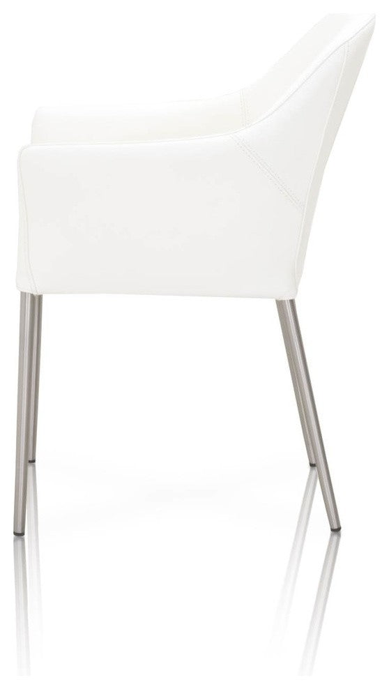 Dining Side Chair With Curved Back White