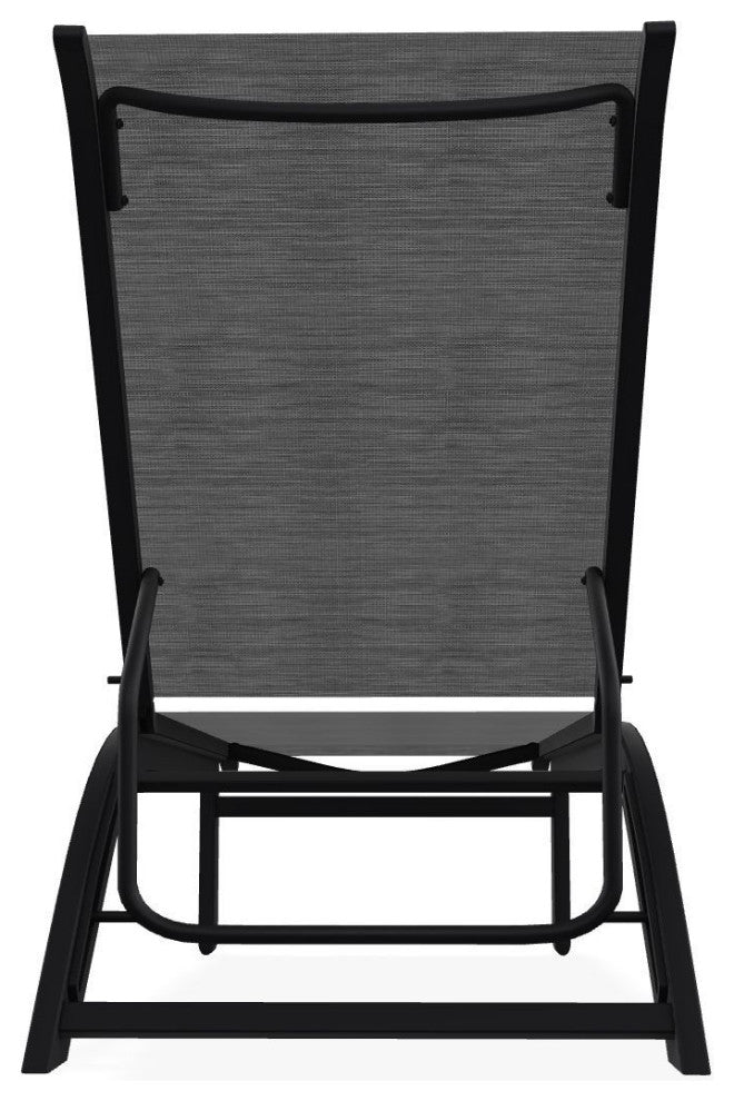 Kendall Sling Stackable Outdoor Chaise Lounge, Collect Charcoal/Black
