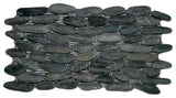 Charcoal Black Pebble Tile - Natural Stone for Shower & Backsplash, 6x12