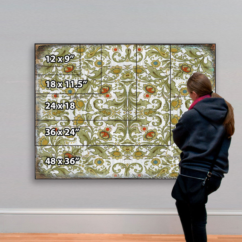 Decorative Pattern Wooden Block, 18"x12"