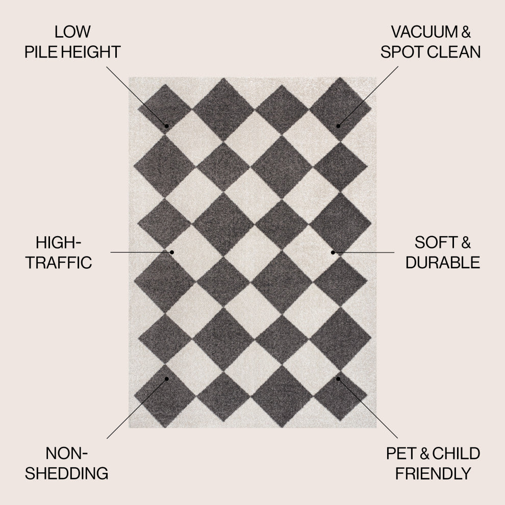 Draper Classic Geometric Diamond Pattern Area Rug