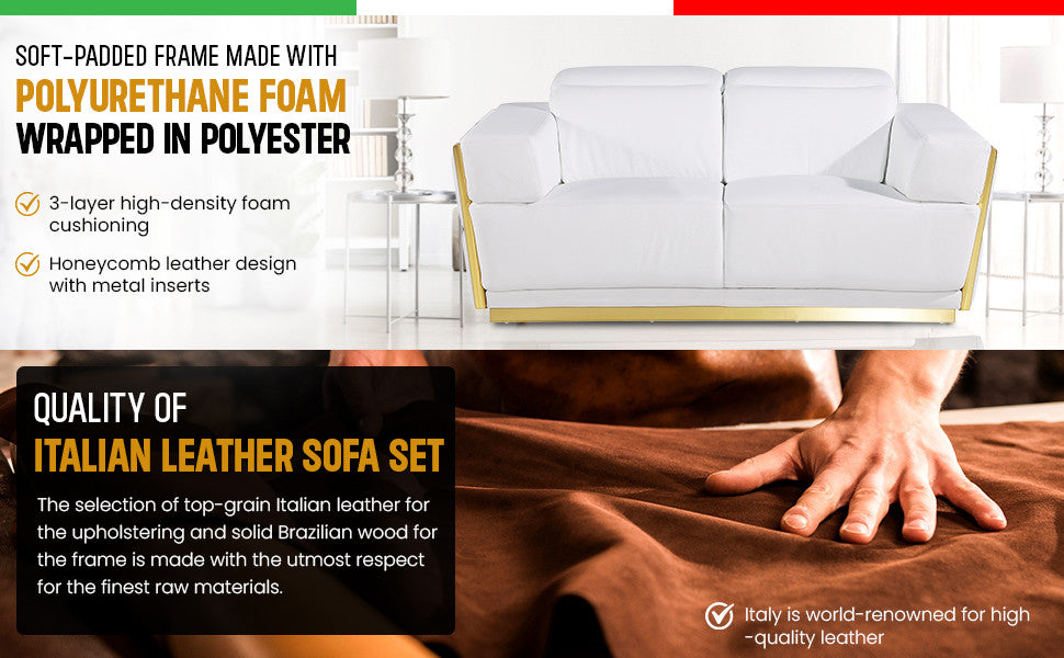 Enzo Top Grain Italian Leather  Loveseat