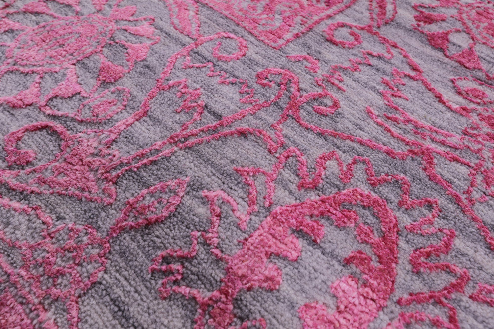 Hand Knotted Persian Wool & Silk Rug 8' 2" X 10' 1" - Q15750