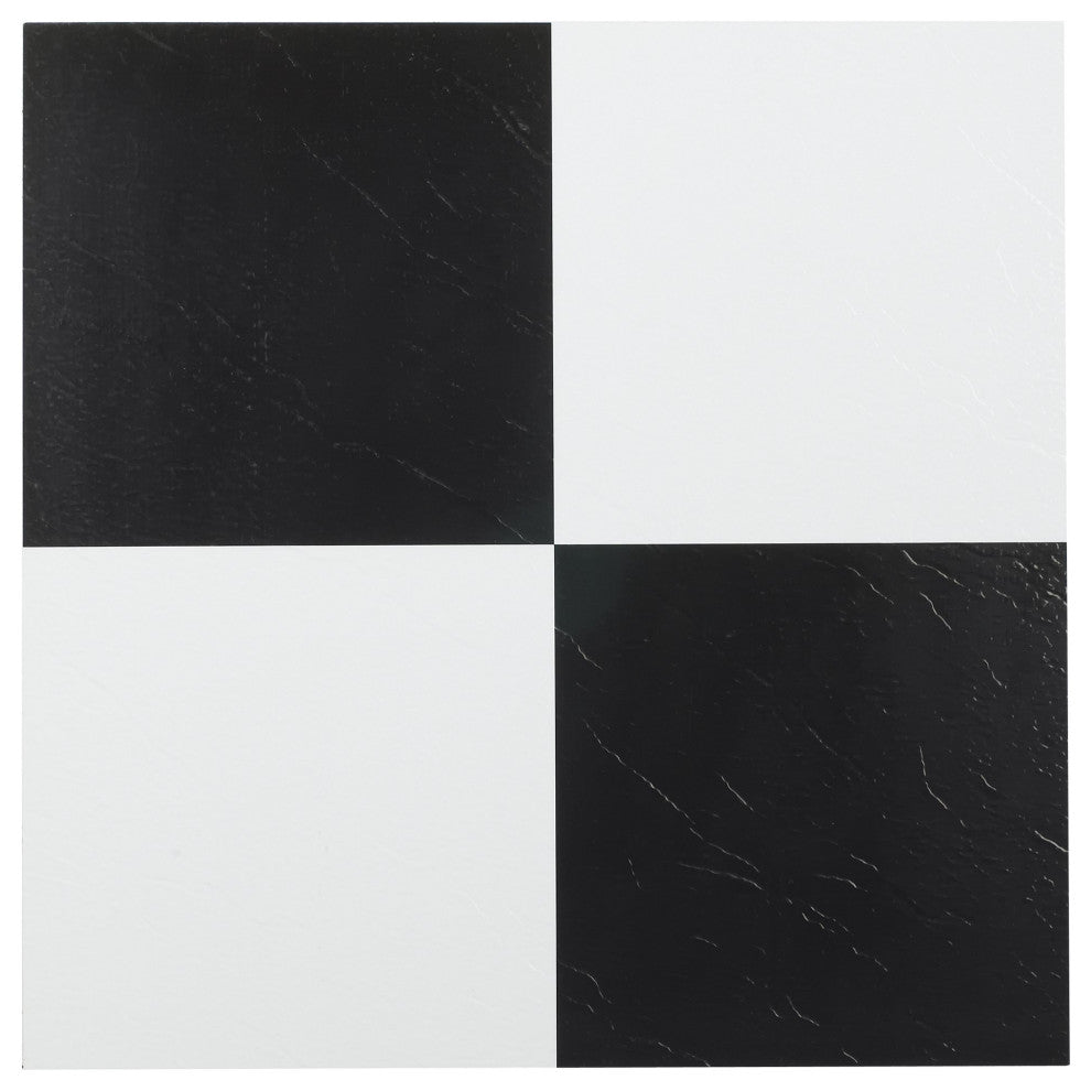 Sterling Black & White 12"x12" Self Adhesive Vinyl Floor Tile #103 - 20 Tiles