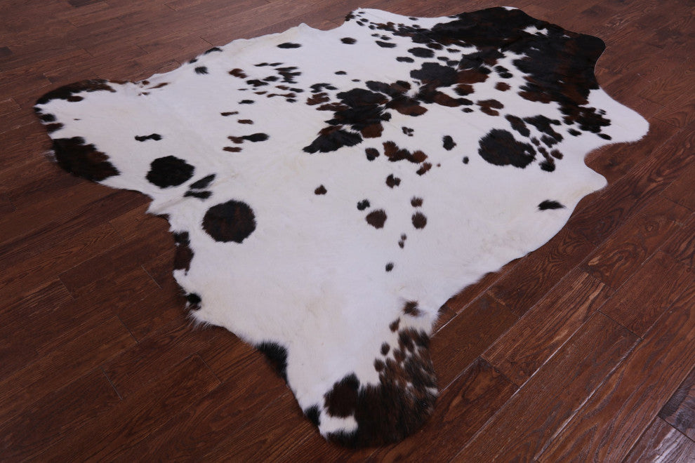 8' 2" X 7' 1" Tricolor Natural Cowhide Rug C2371