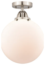 Beacon Semi-Flush Mount, Brushed Satin Nickel, Matte White, Matte White