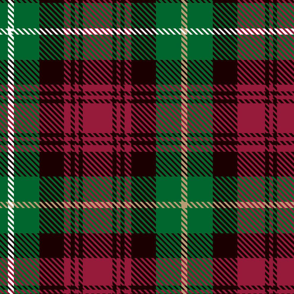 Tartan Plaid 19" Red Holiday Print Napkin, Set of 4