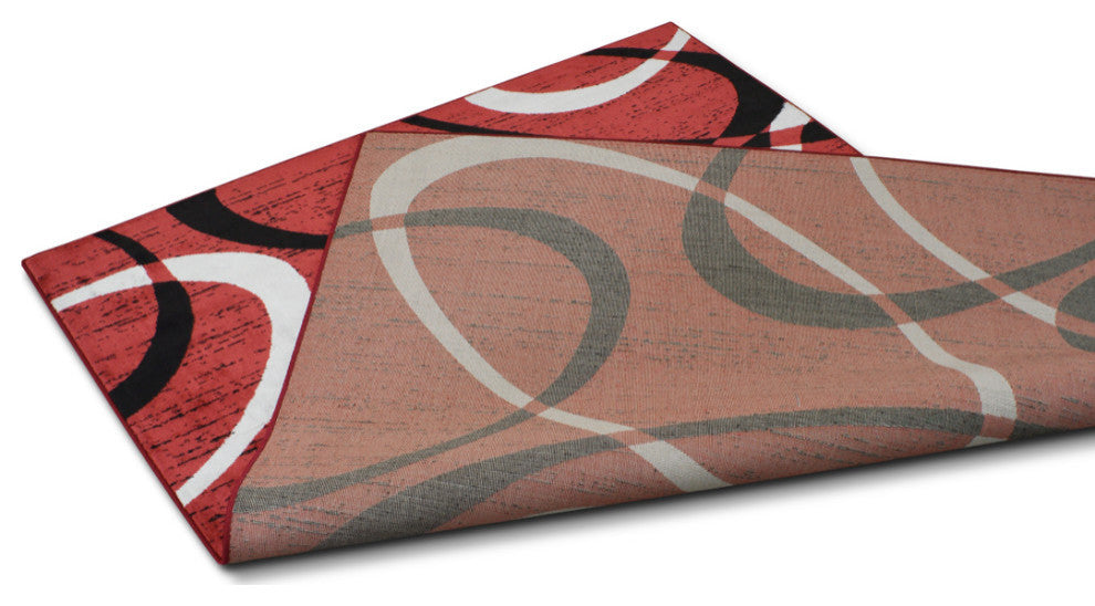 Modern Accent Rug, Scarlet Red, 9'8"x7'5"