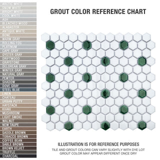 Metro Ion 1" Hex Emerald Dot Porcelain Floor and Wall Tile