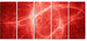 Bright Lightning on Red Sky, Floral Canvas Art Print, 60"x28", 5 Panels