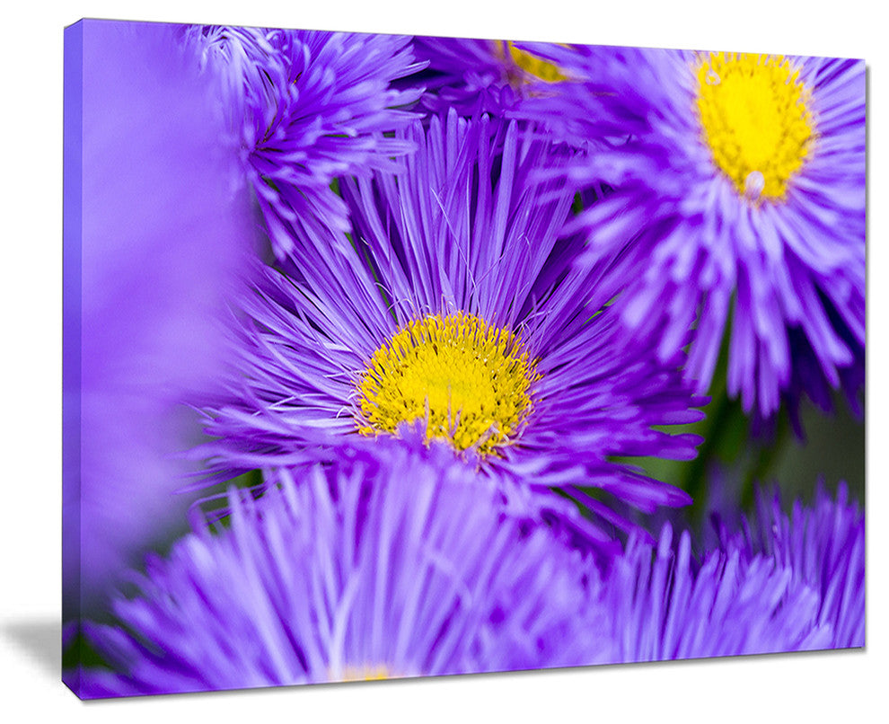 "Bunch of Large Violet Flowers" Flower Canvas Wall Art, 40"x30"