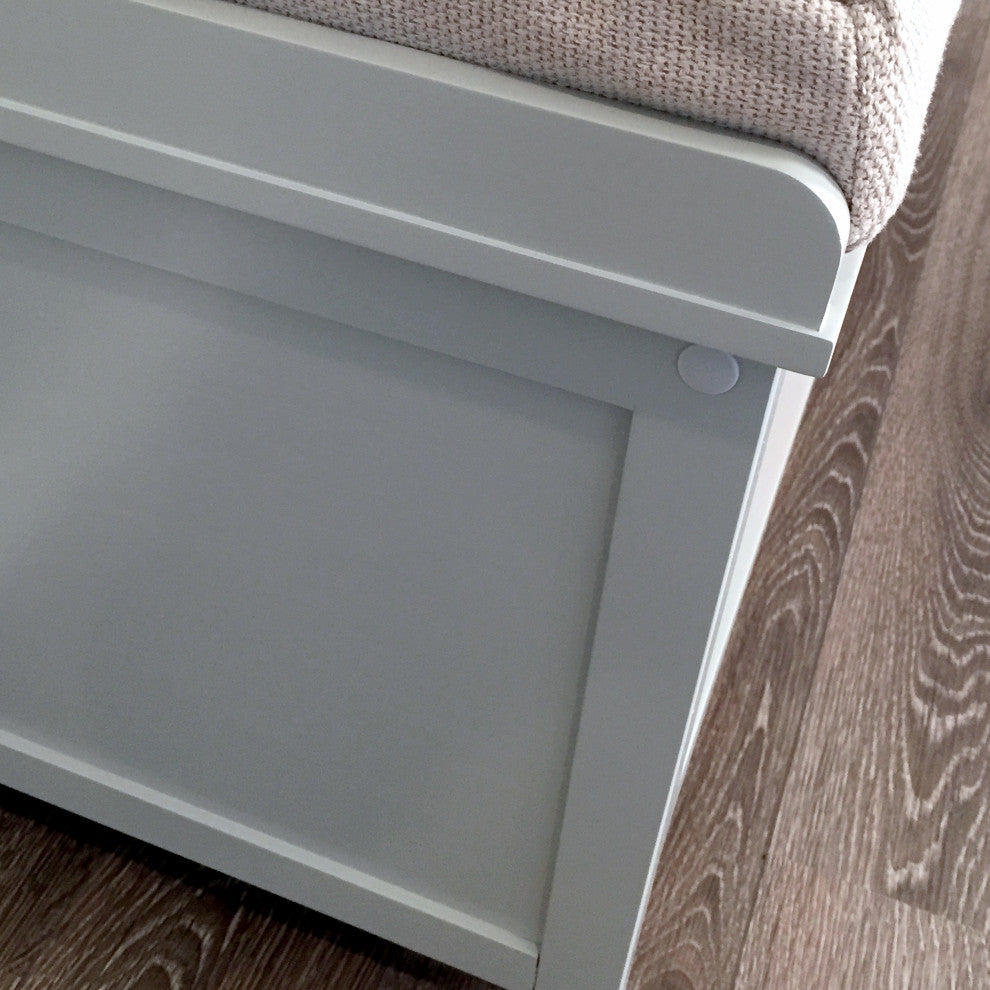 Wood Shoe Storage Bench, Grey