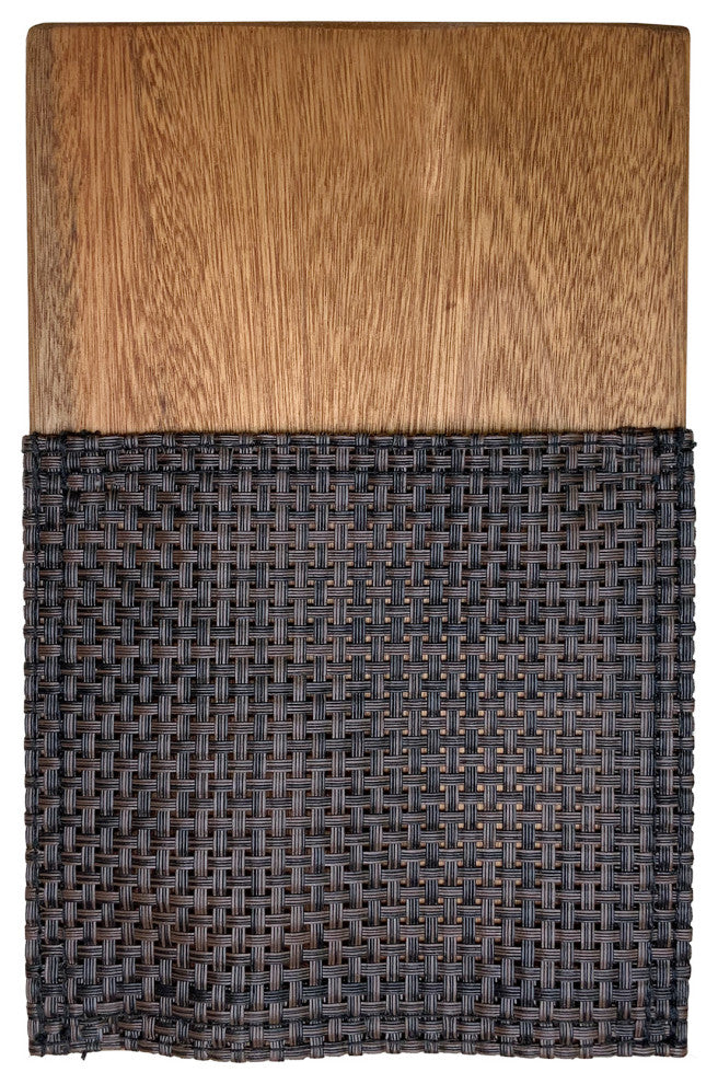 7-Piece Eucalyptus Dining Set With Stacking Armchairs and Built-In Lazy Susan