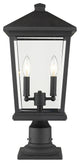 Beacon 2 Light Outdoor Pier Mounted Fixture in Black (533PM Mount - incl.)